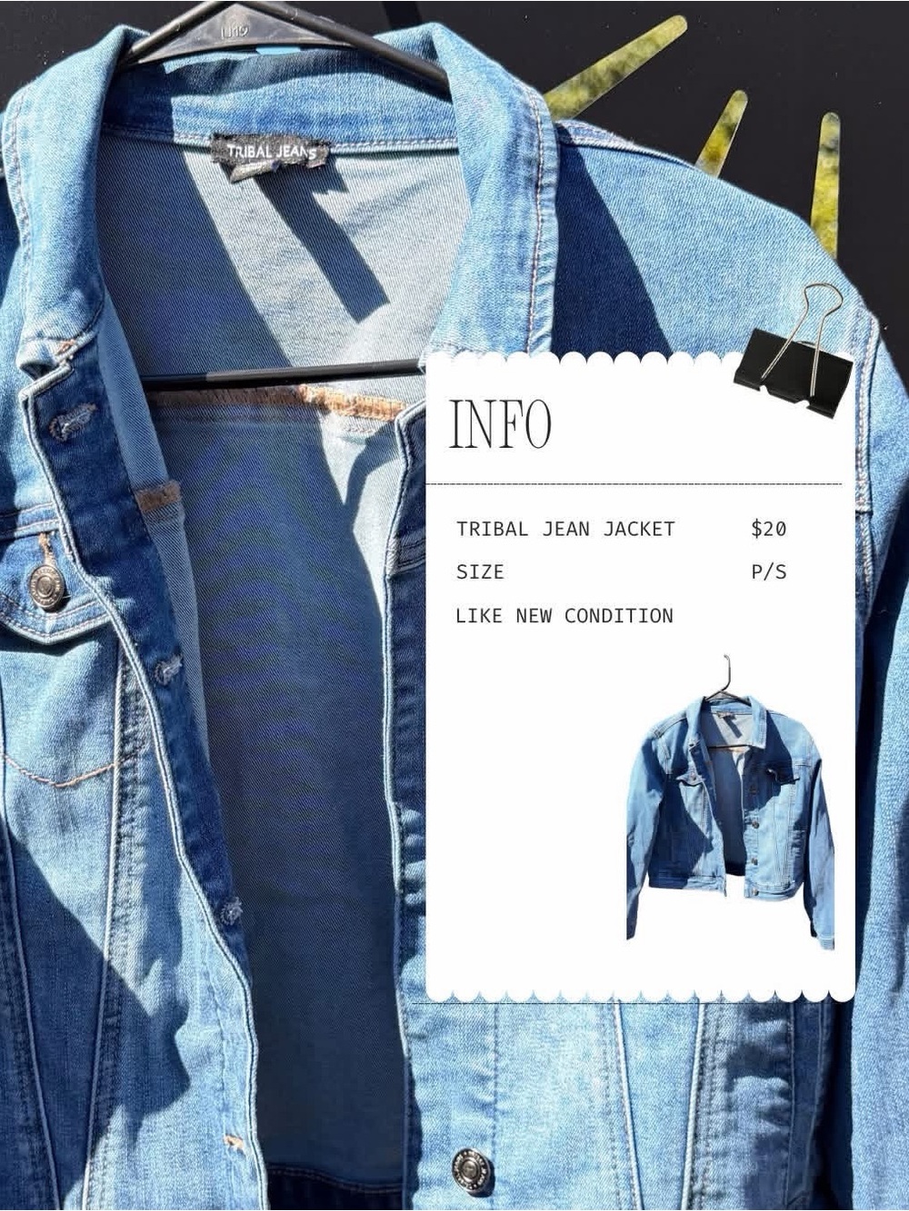 Tribal Light Blue Denim Jean Jacket - Casual Women's Trucker